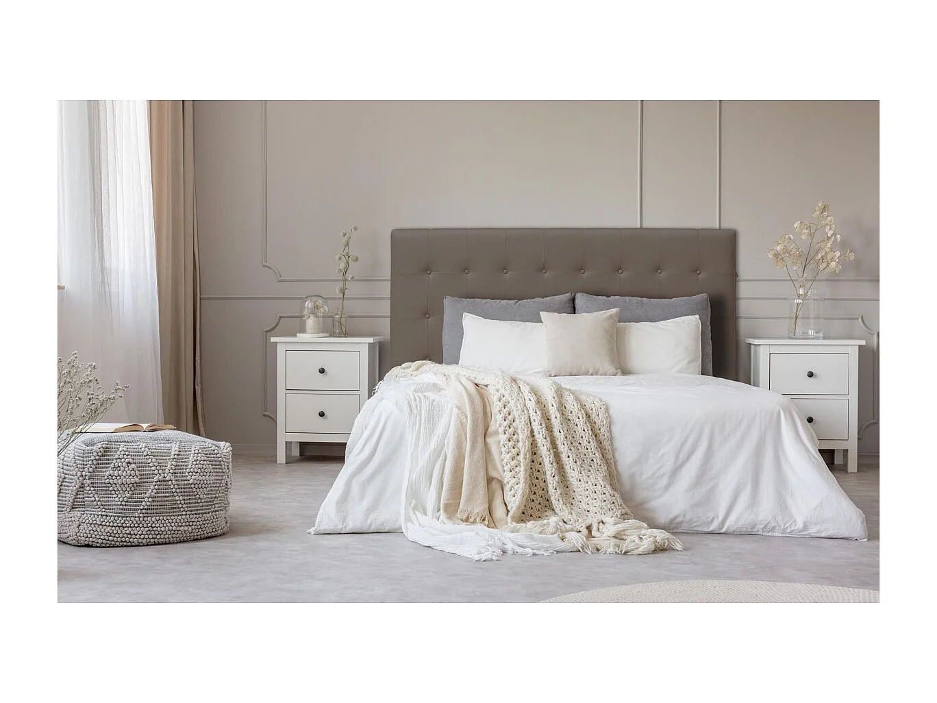 Tête de lit Luxor 180cm Taupe