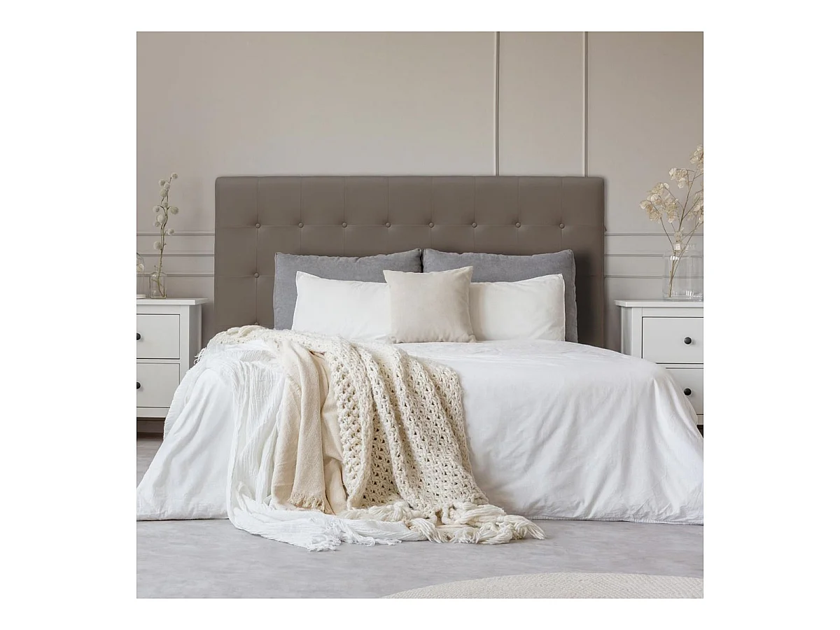 Tête de Lit Capitonnée "Amor" 180cm Taupe
