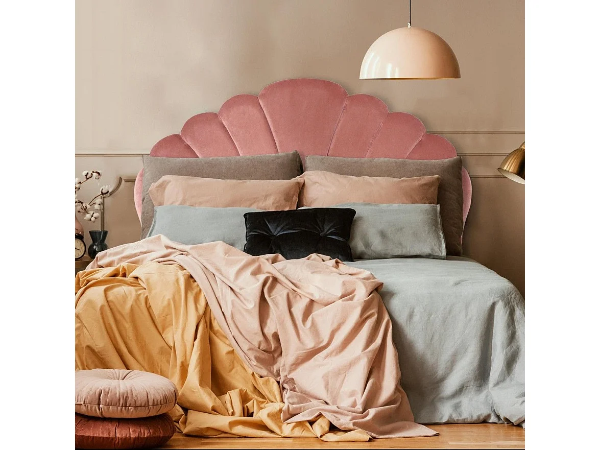 Tête de Lit en Velours "Shelly" 160cm Rose