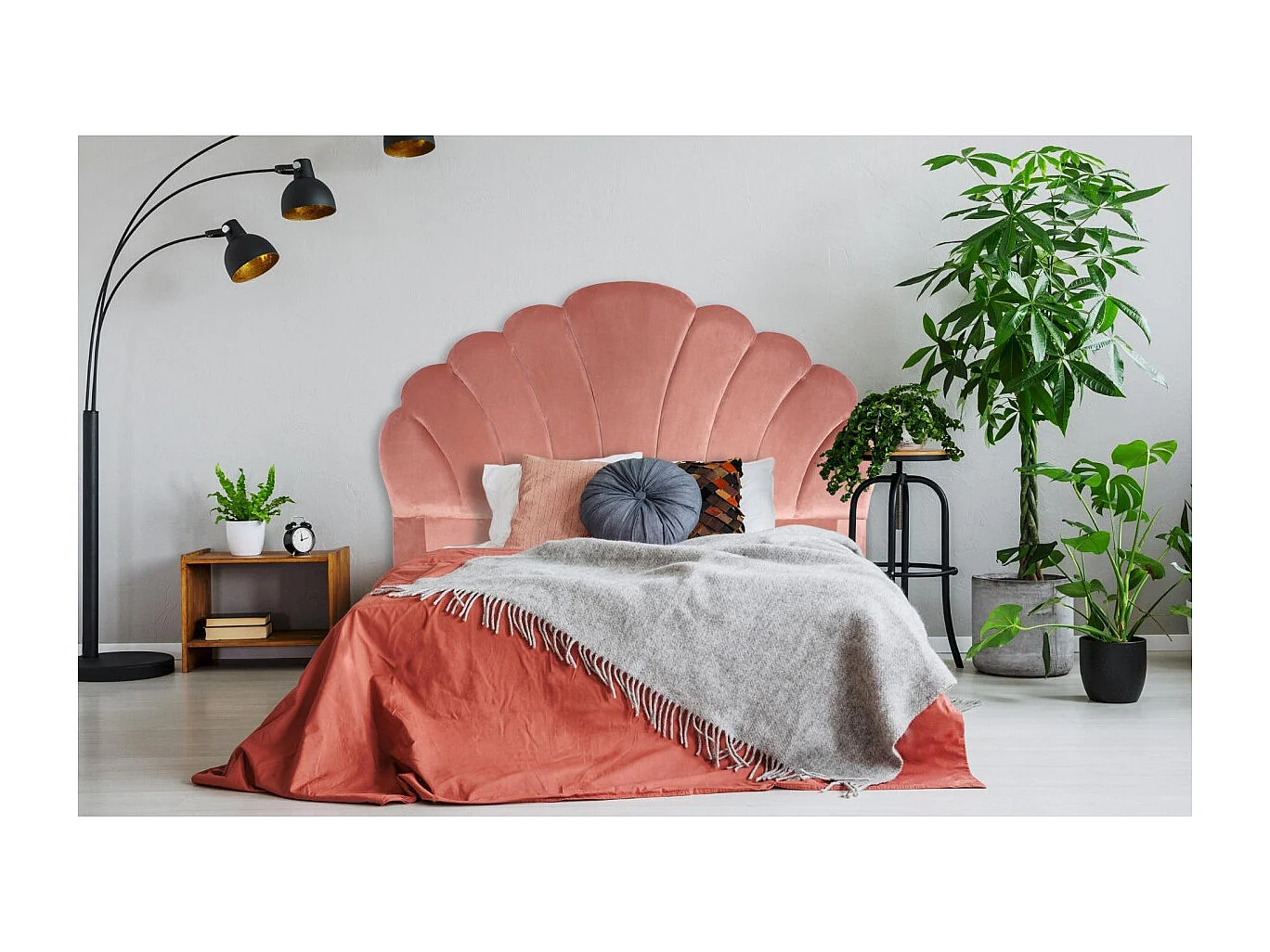 Tête de Lit en Velours "Shelly" 160cm Rose