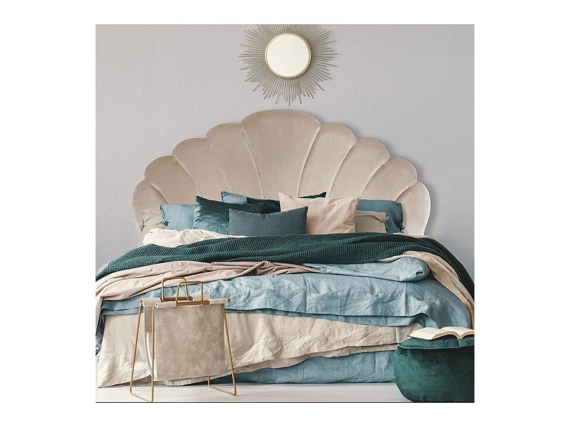 Tête de Lit en Velours "Shelly" 180cm Taupe