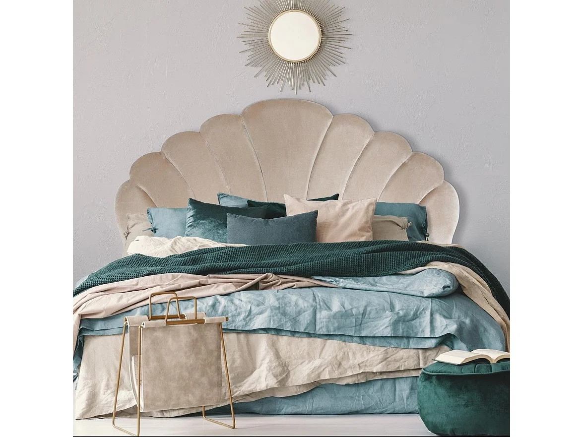 Tête de Lit en Velours "Shelly" 180cm Taupe