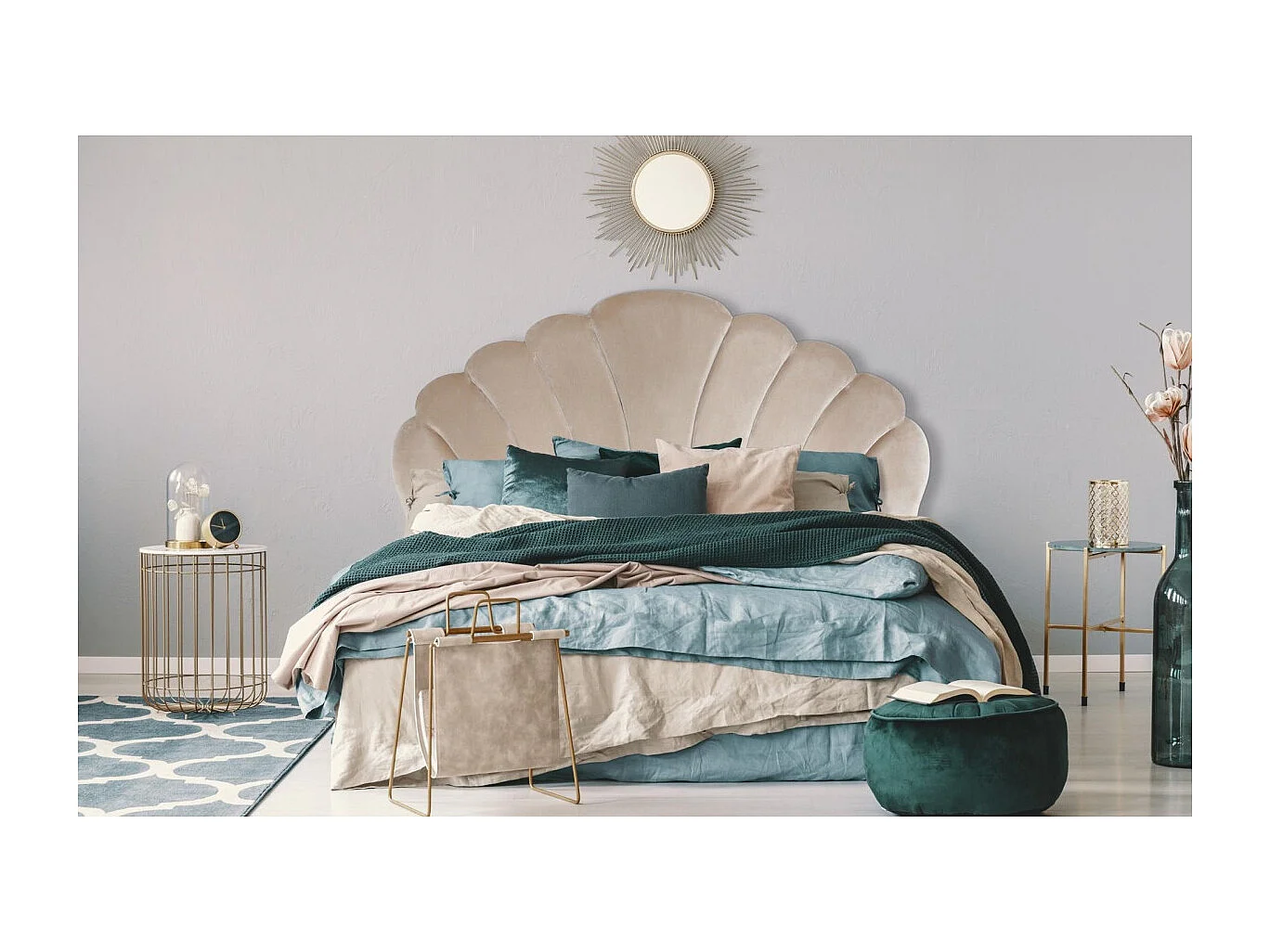 Tête de lit Mermaid 180 cm Velours Taupe