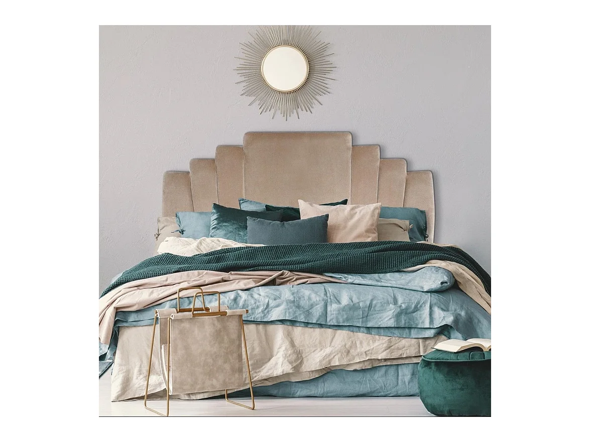 Testiera Letto in Velluto Color Talpa 160cm Elegante & Morbida