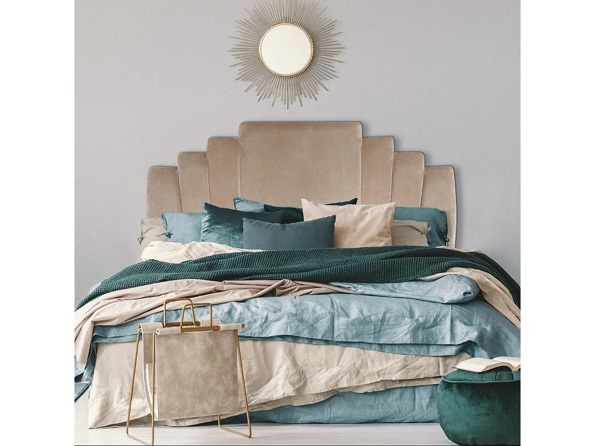 Tête de Lit en Velours "Renaya" 160cm Taupe