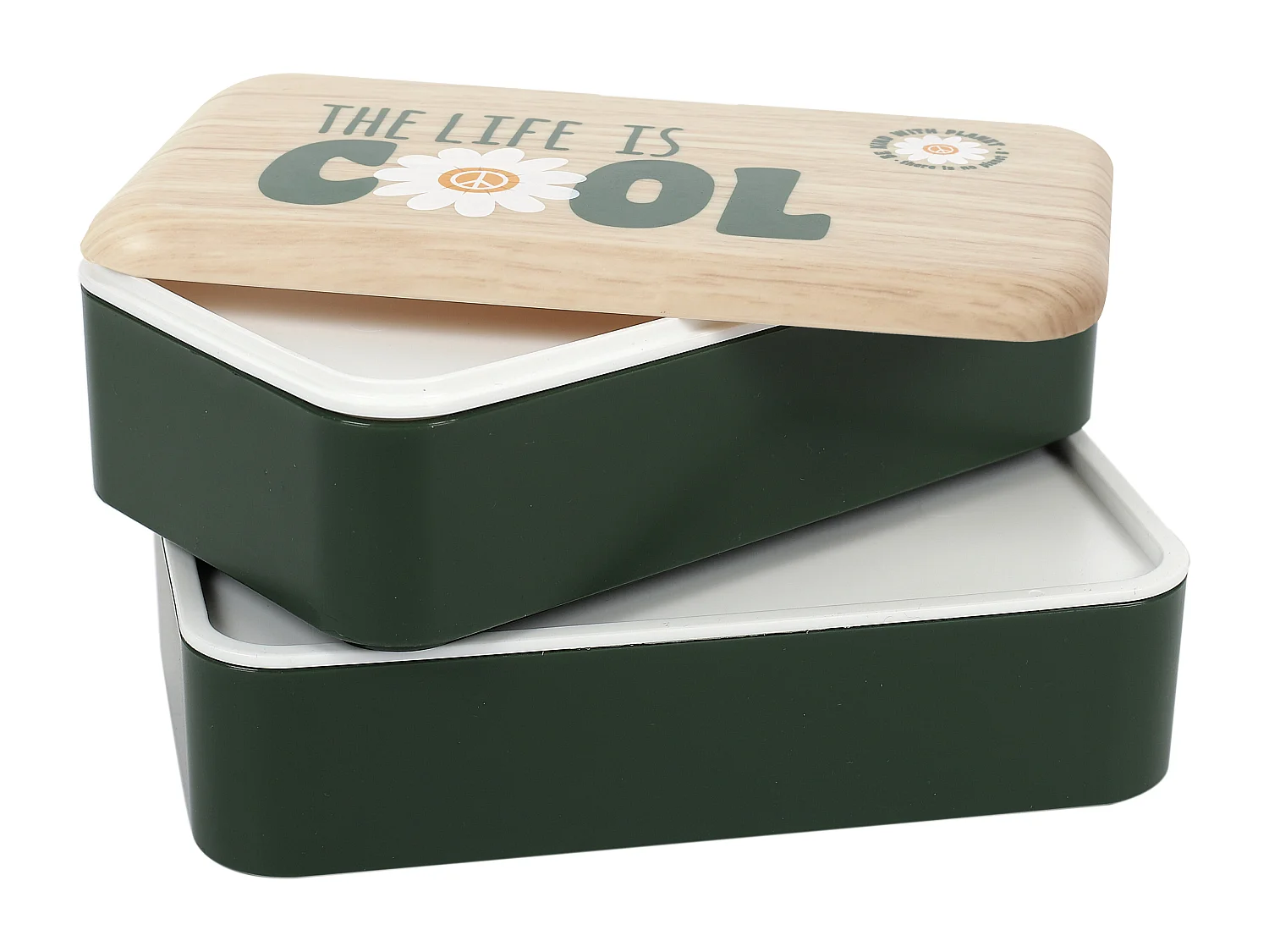 Coffret Repas A Emporter 4 Pieces Vert, Blanc