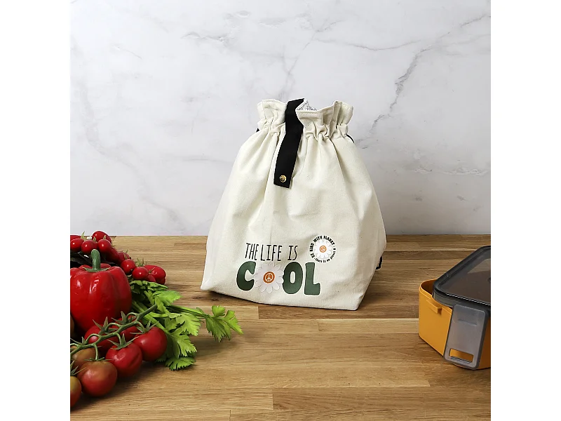 Sac Fraicheur En Coton Blanc, Vert