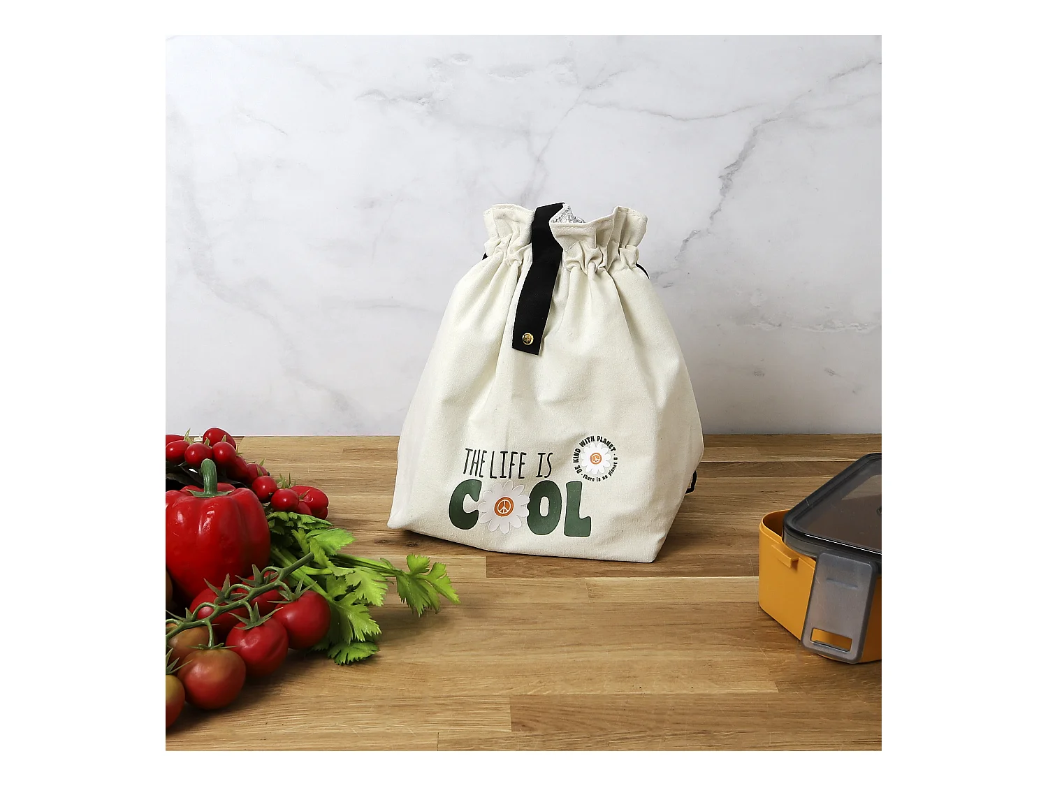 Sac Fraicheur En Coton Blanc, Vert