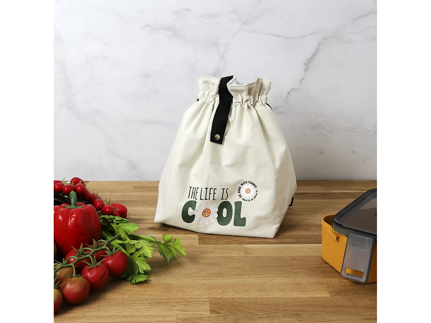 Sac Fraicheur En Coton Blanc, Vert
