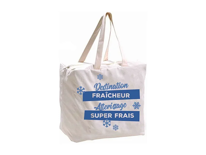 Sac Fraîcheur en Jute & Coton "Aliments" 40cm Blanc