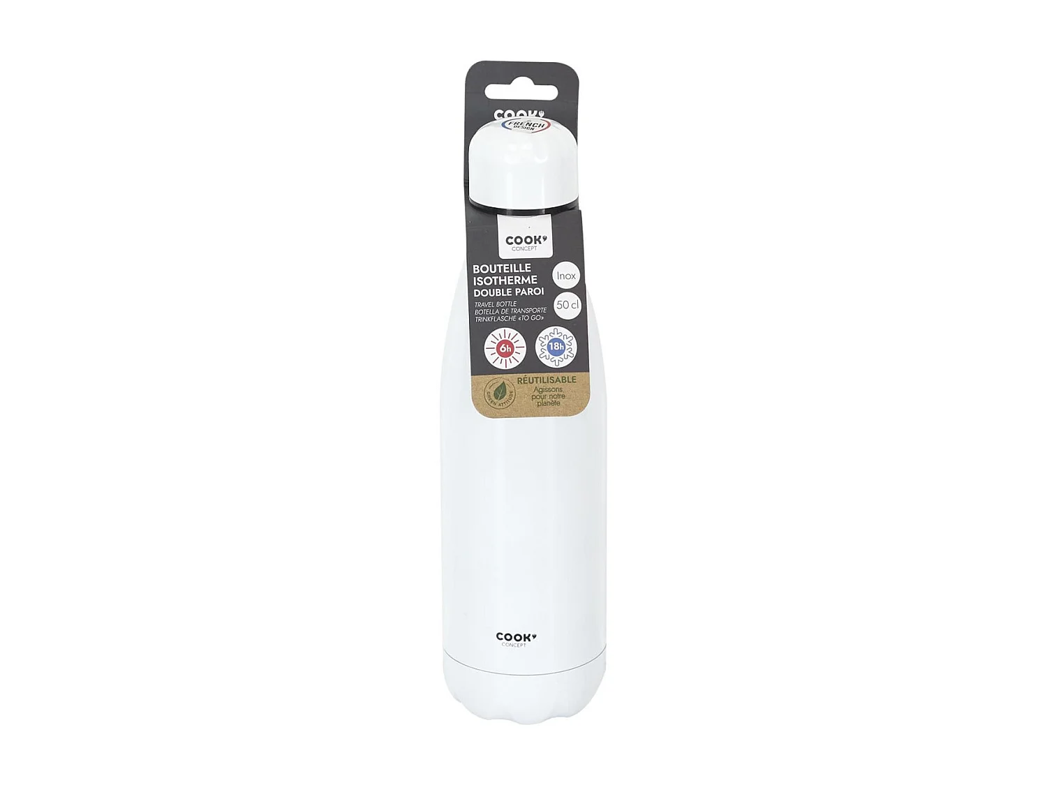 Bouteille De Transport Isotherme Blanche 50cl Blanc