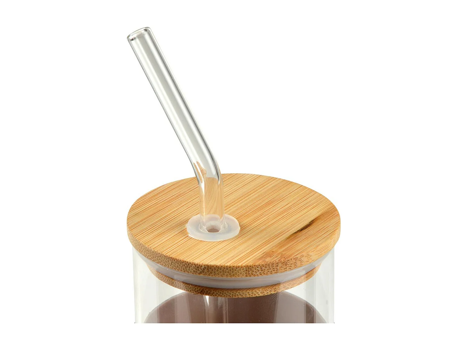 Gourde & Paille en Verre "Silicone" 0,5L Taupe