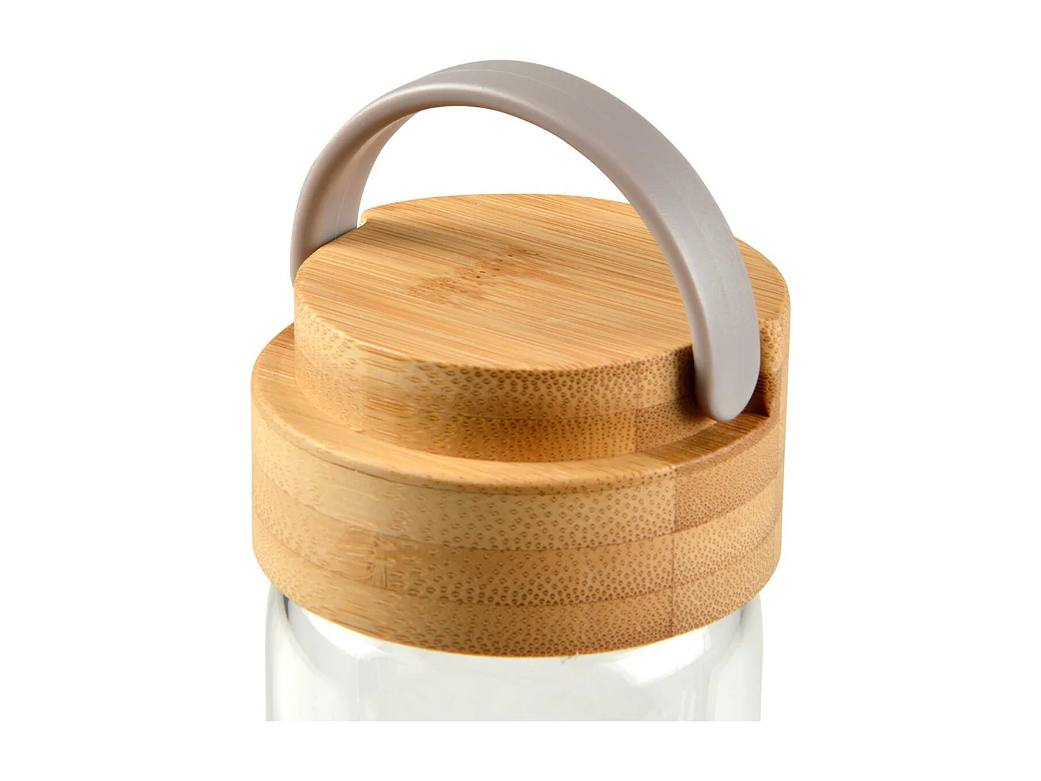 Gourde Bouteille en Verre "Silicone" 0,6L Taupe