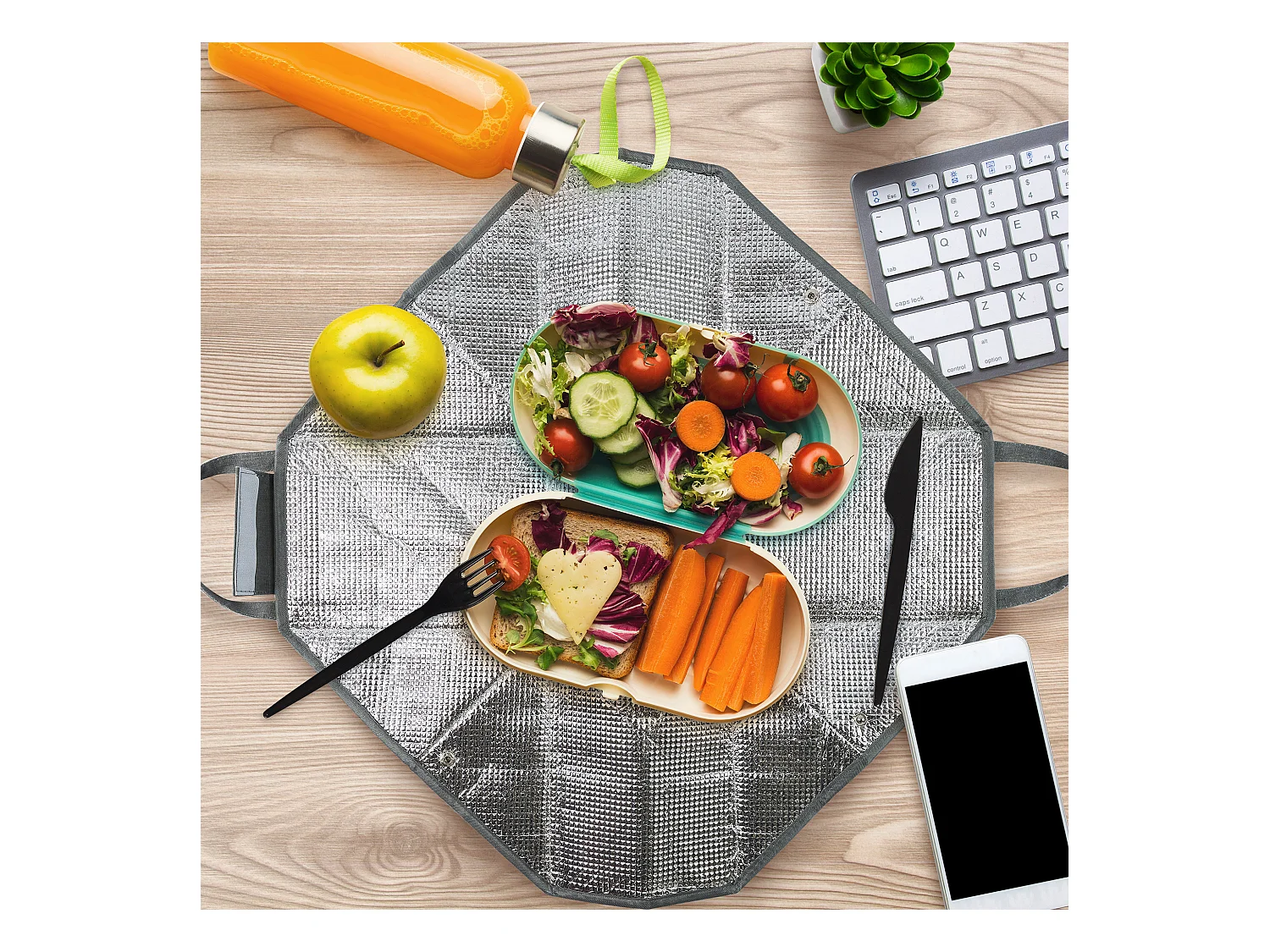 Sac Fraicheur Convertible Set De Table 18x24cm Gris