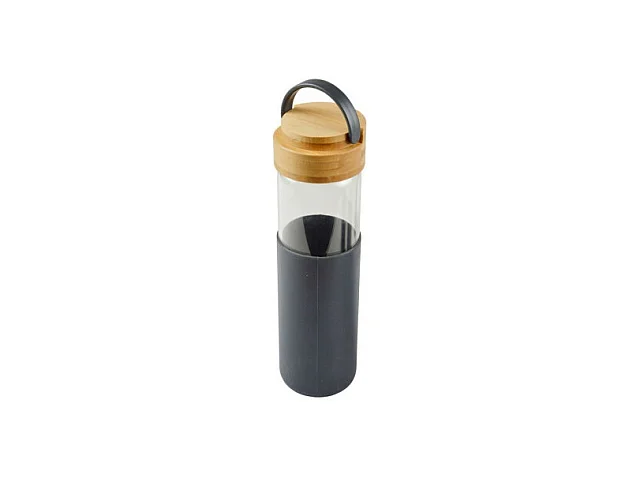 Gourde Bouteille en Verre "Silicone" 0,6L Anthracite