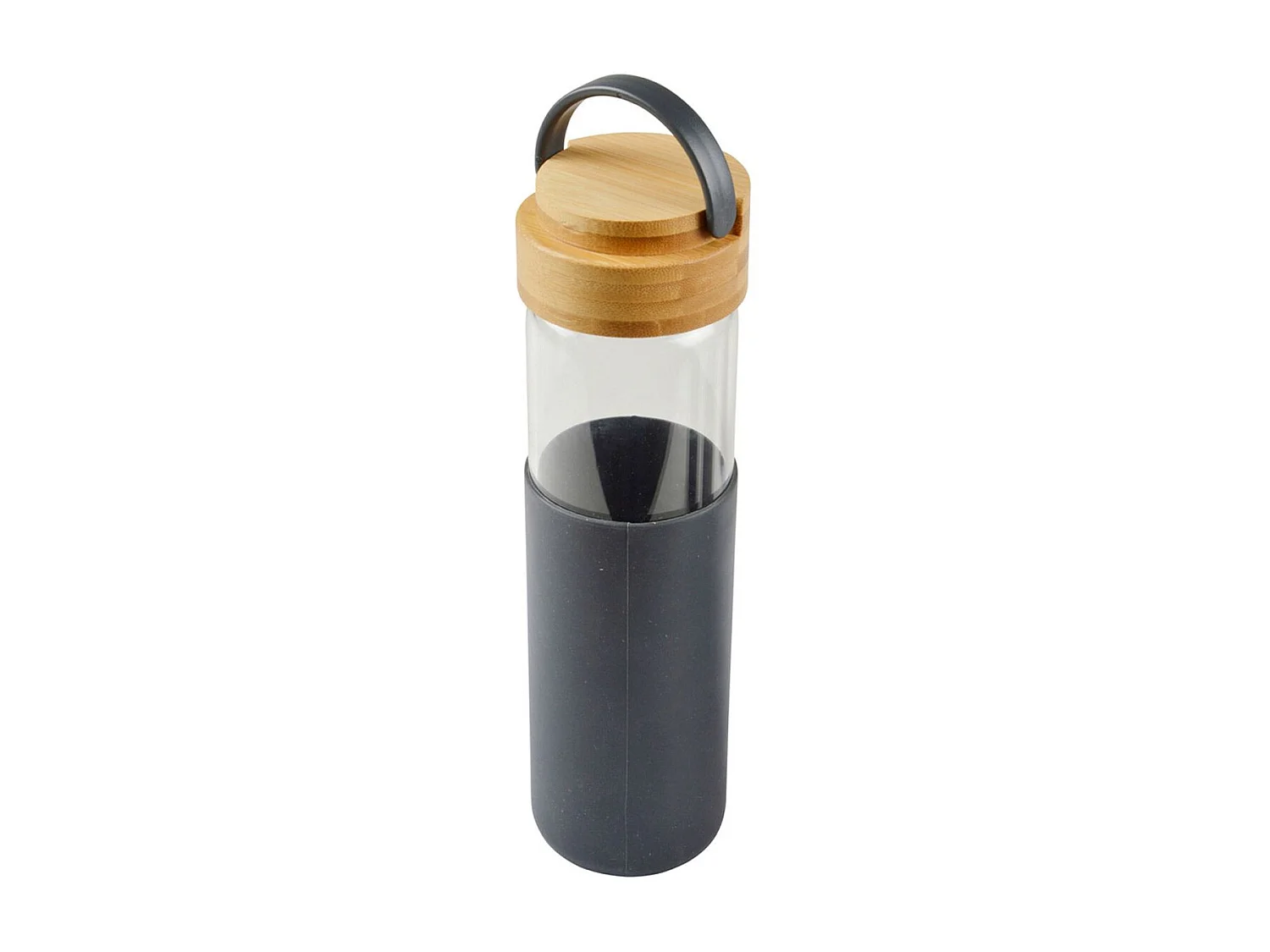 Gourde Bouteille en Verre "Silicone" 0,6L Anthracite