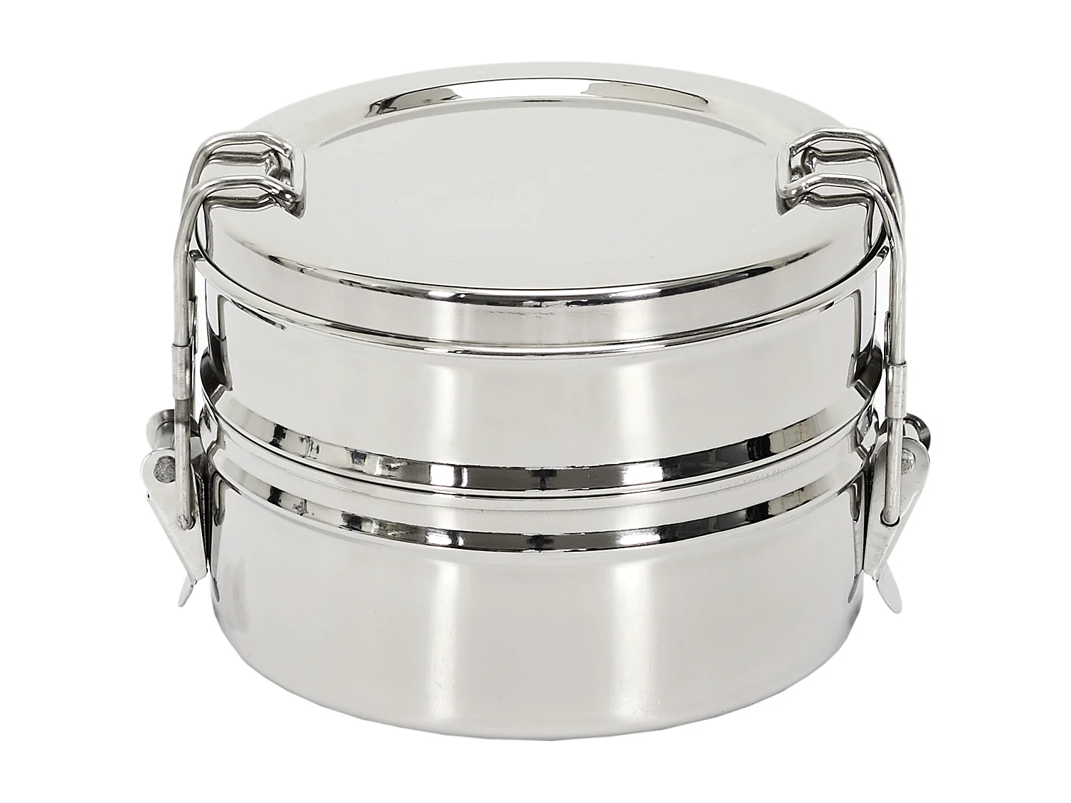 Lunch Box Ronde 2 Niveaux 140cl Argent