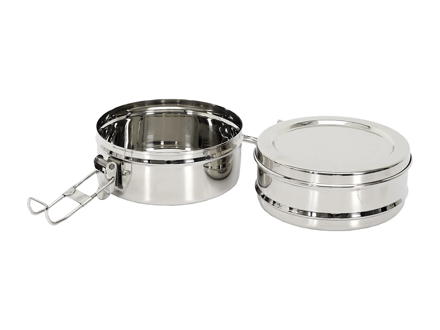 Lunch Box Ronde 2 Niveaux 140cl Argent