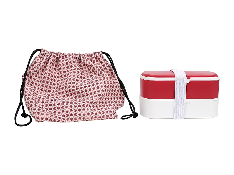 Coffret Repas A Emporter Rose 3 Pieces Rose, Blanc