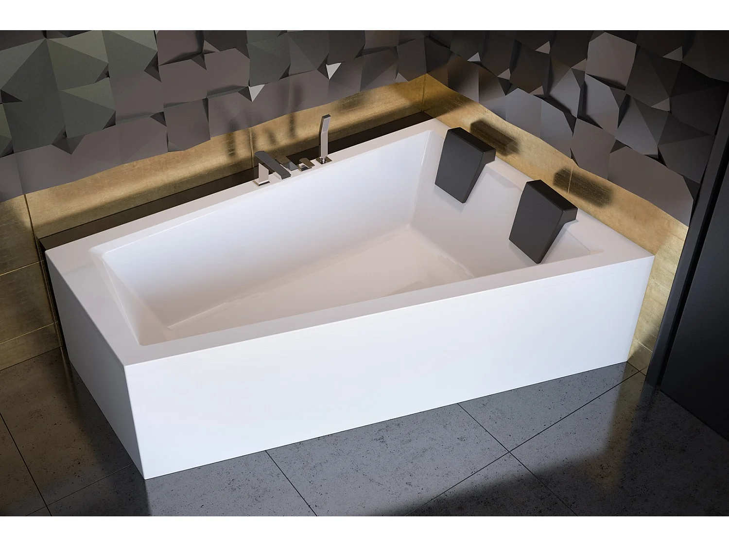 Baignoire d'angle Droit INTIMA DUO en 170 ou 180 cm - Dimensions: 170cm