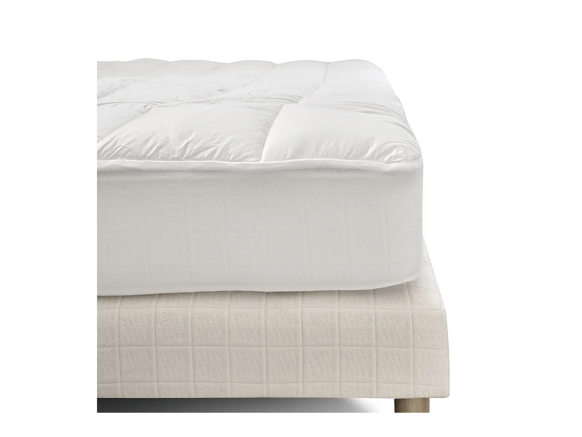 Surmatelas 140x190 cm Sensation Duvet - Confort Moelleux - Enveloppe 100% coton