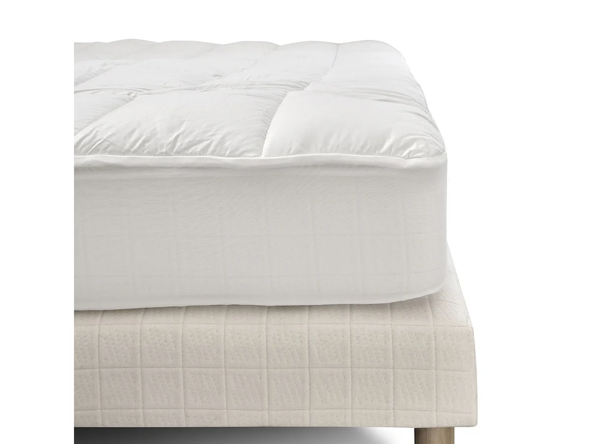 Surmatelas 140x190 cm Sensation Duvet - Confort Moelleux - Enveloppe 100% coton