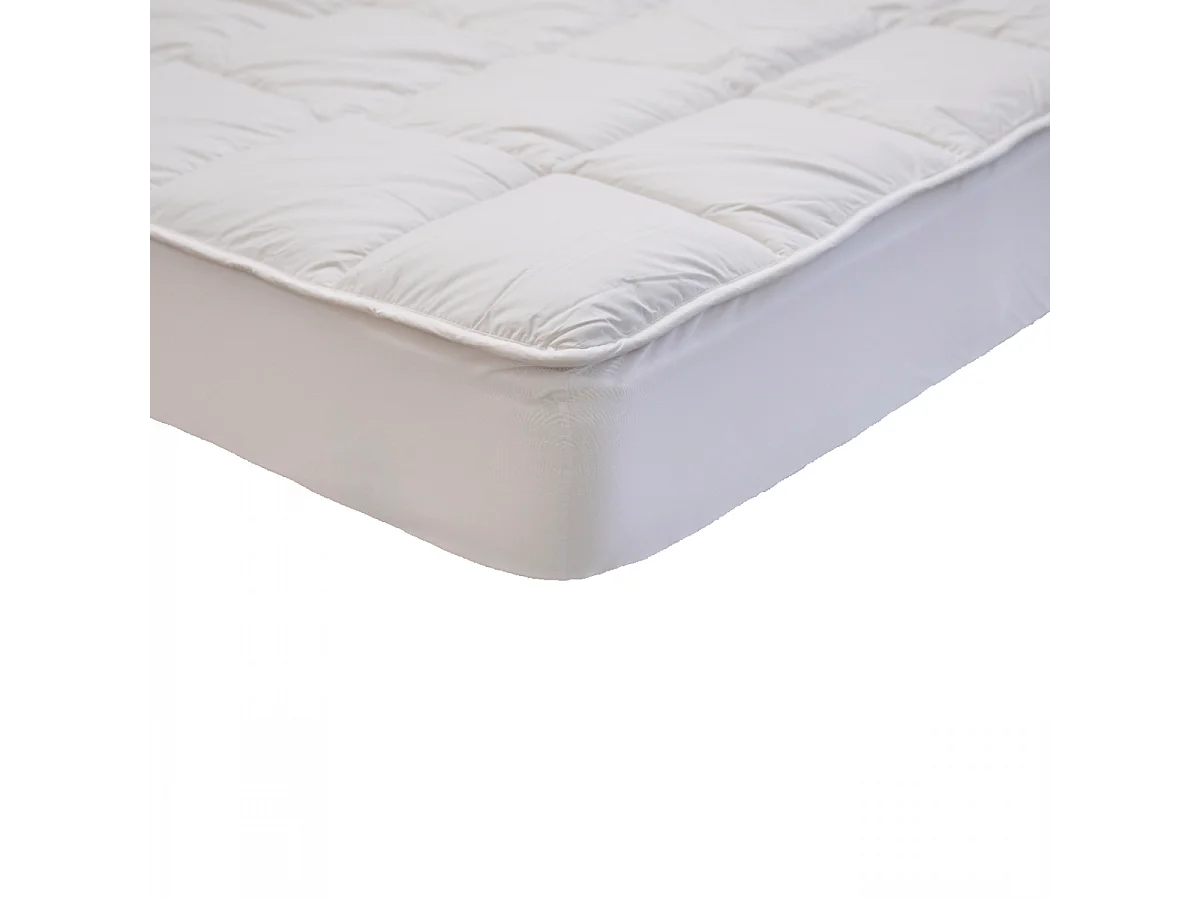 Surmatelas 140x190 cm Sensation Duvet - Confort Moelleux - Enveloppe 100% coton
