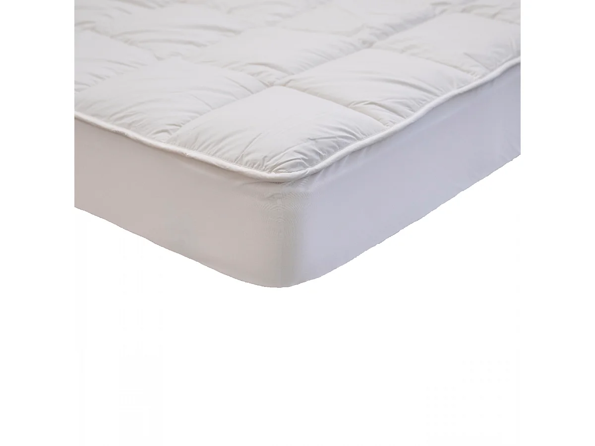 Surmatelas 160x200 cm Sensation Duvet - Confort Moelleux - Enveloppe 100% coton