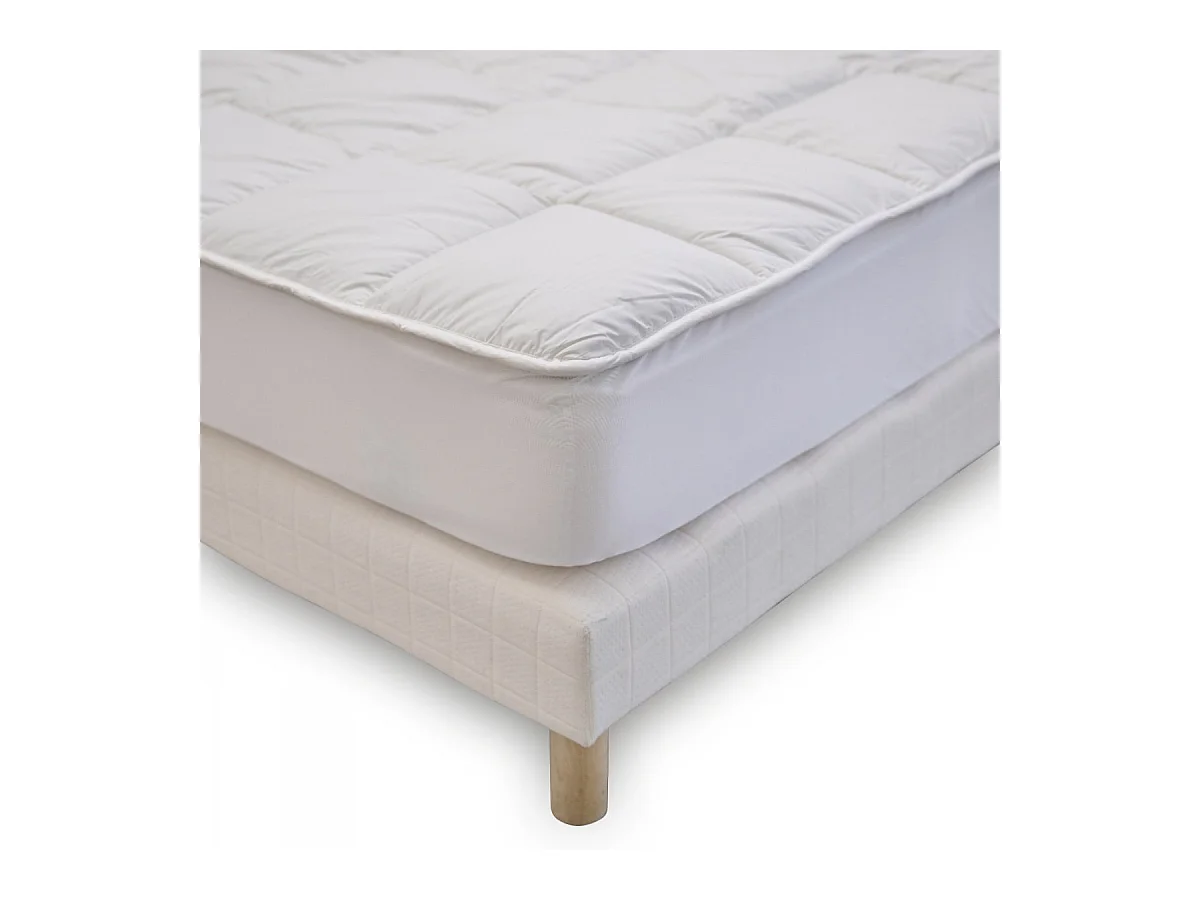 Surmatelas 160x200 cm Sensation Duvet - Confort Moelleux - Enveloppe 100% coton