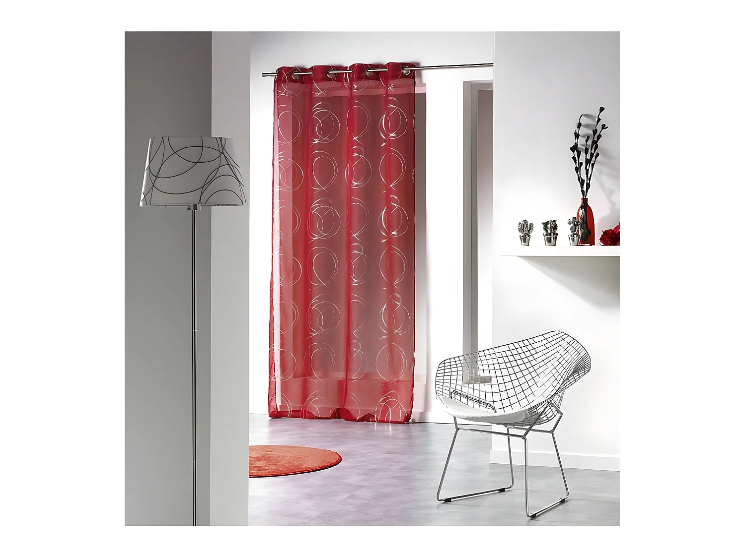 Rideau Voilage "Bully" 140x240cm Rouge