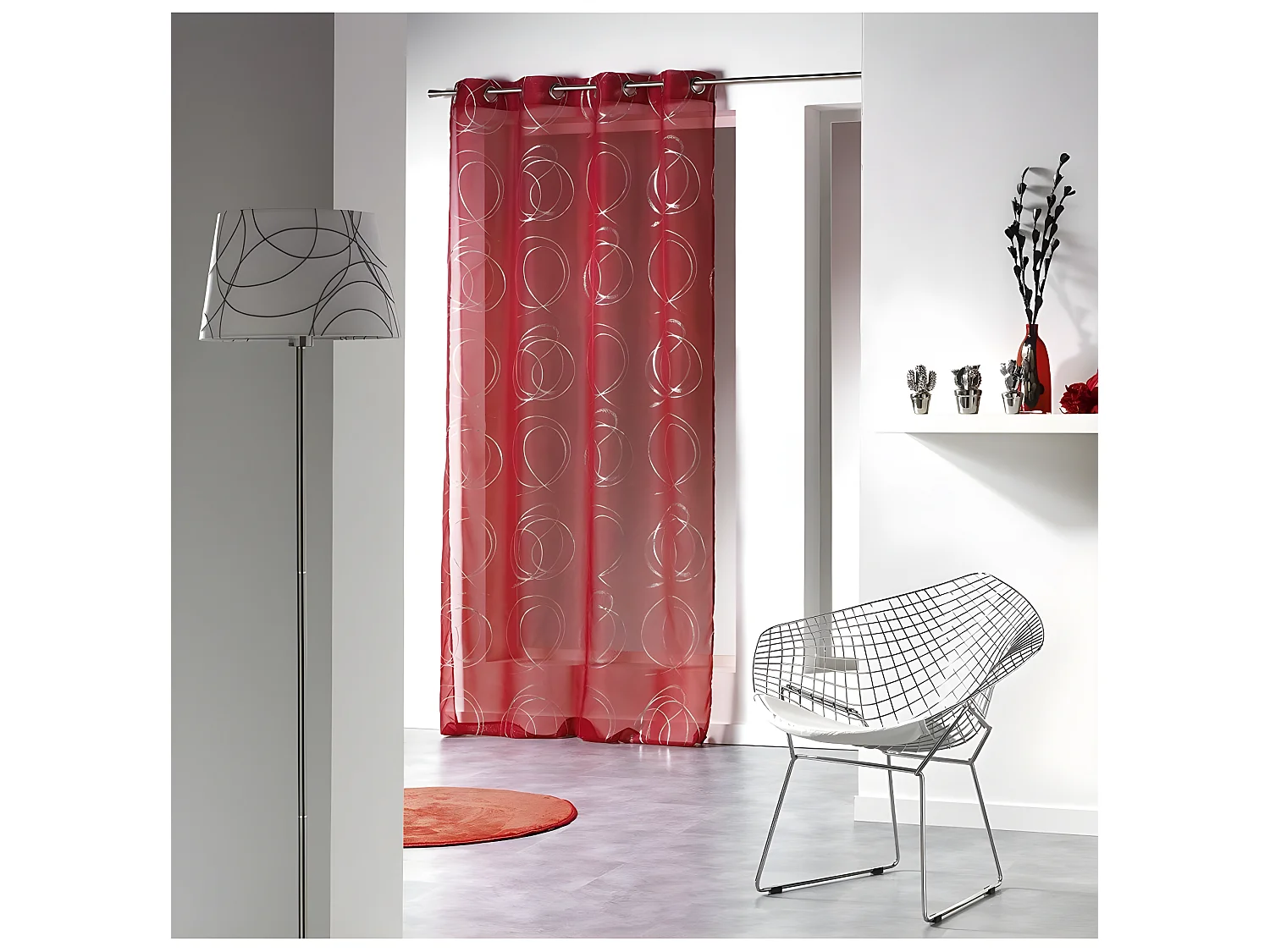 Rideau Voilage "Bully" 140x240cm Rouge