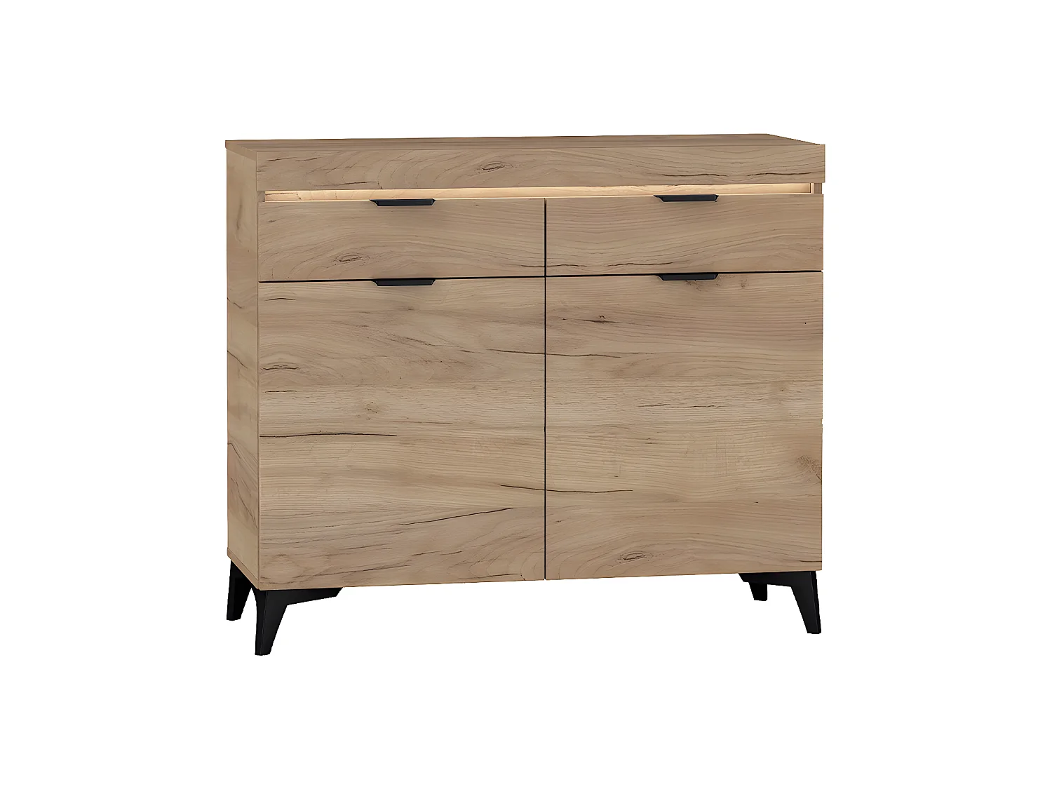 2-deurs dressoir 2 laden inclusief LED Ruben Wood