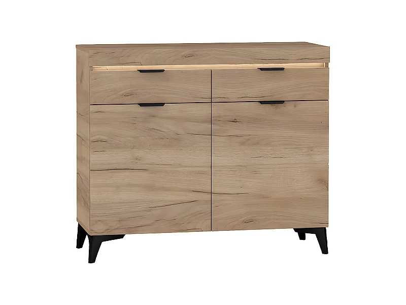 Buffet 2 portes 2 tiroirs LED inclus Ruben Bois
