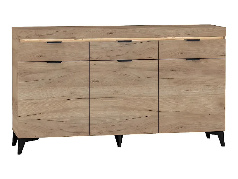 3-deurs dressoir met 3 LED laden Ruben Wood