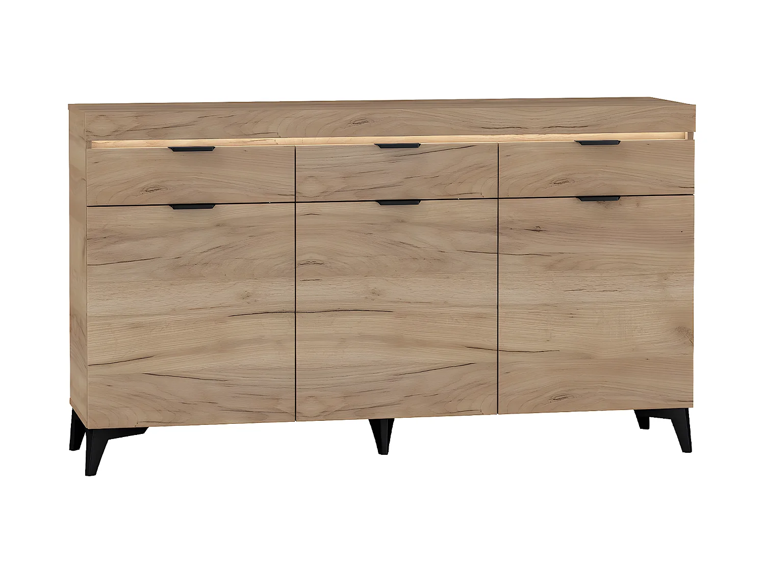 Aparador 3 portas 3 gavetas Ruben madeira 90cm