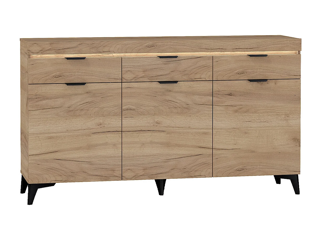 Buffet 3 portes 3 tiroirs LED inclus Ruben Bois