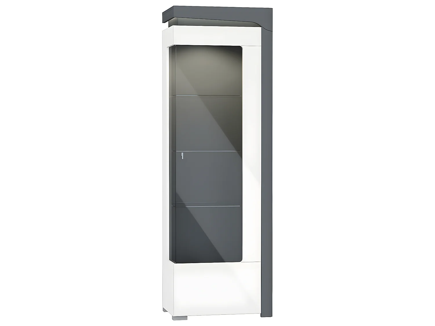 Vitrine 1 porte ouverture droite LED inclus Teo Blanc et Gris