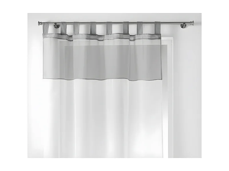 Rideau Voilage "Duo" 140x240cm Blanc & Gris