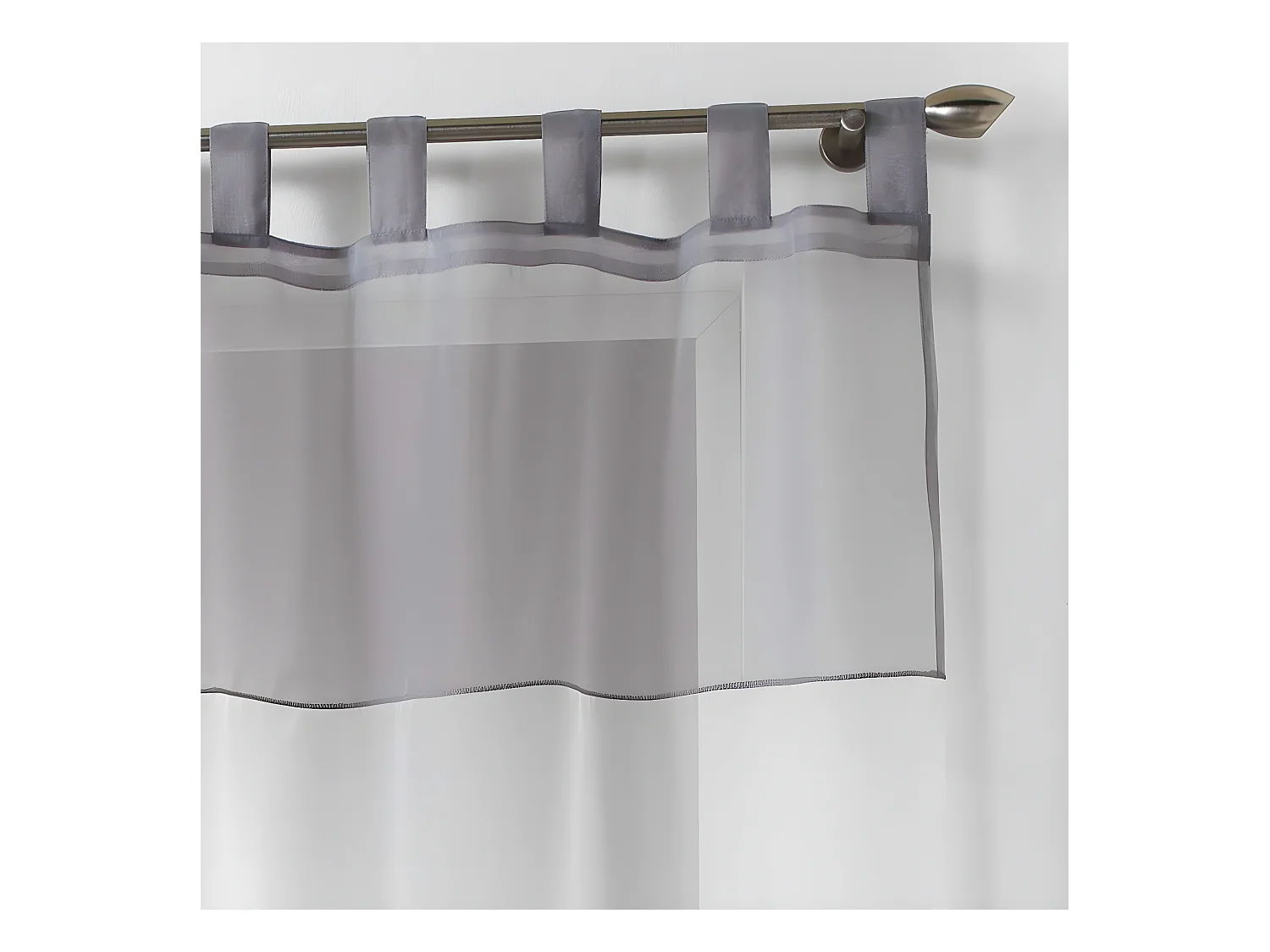 Rideau Voilage "Duo" 140x240cm Blanc & Gris