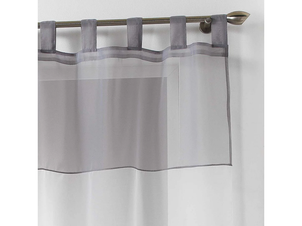 Rideau Voilage "Duo" 140x240cm Blanc & Gris
