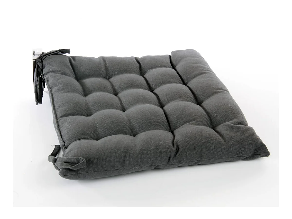 Galette de Chaise "Loria" 38x38cm Gris Foncé