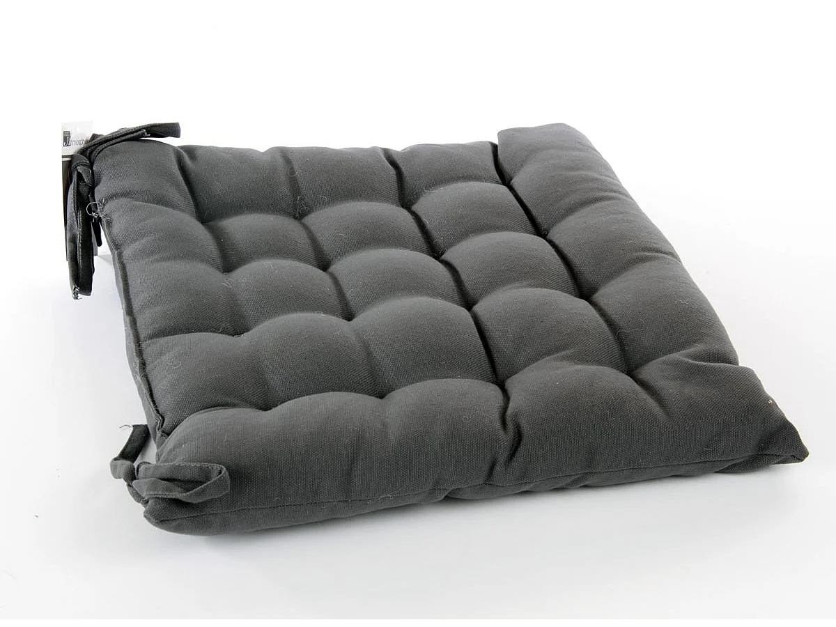 Galette de Chaise "Loria" 38x38cm Gris Foncé