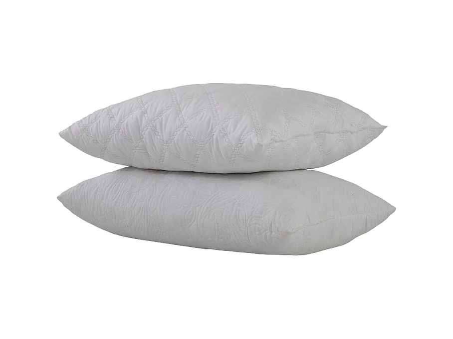 Ensemble Matelas mousse ECO - 140x190cm et 2 Oreillers 50x70 - mousse et Sommier kit couleur chêne