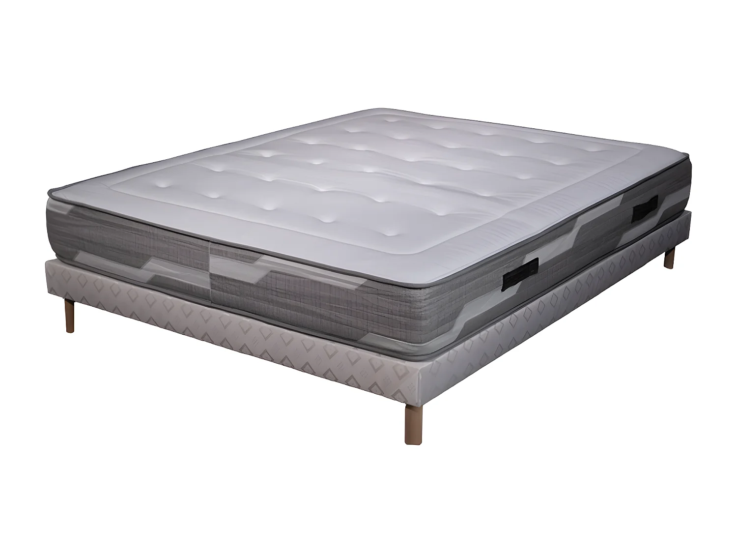 Ensemble Matelas 90x190cm ressorts  Select - accueil mémoire de forme et Sommier Blanc