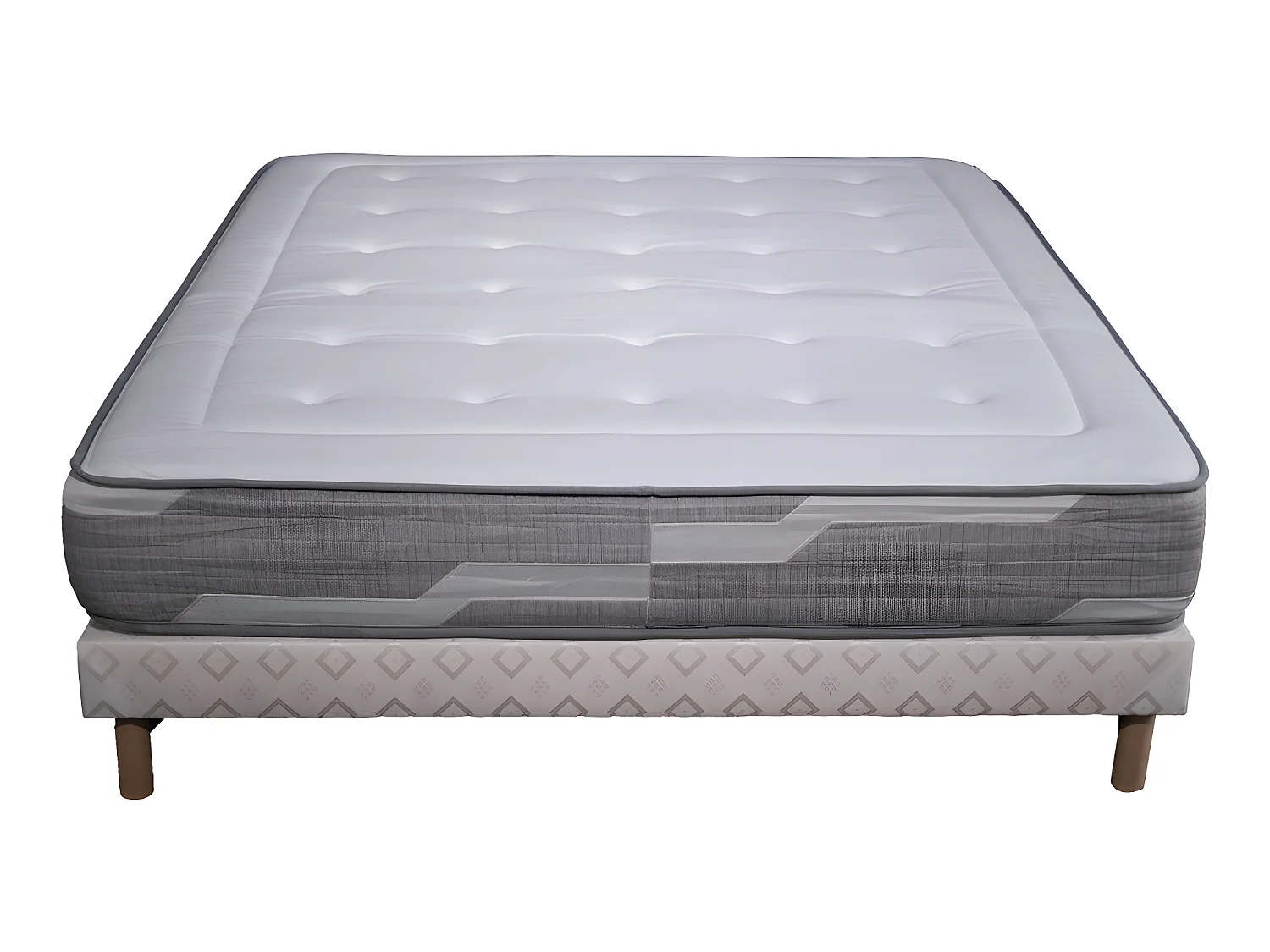 Ensemble Matelas 90x190cm ressorts  Select - accueil mémoire de forme et Sommier Blanc
