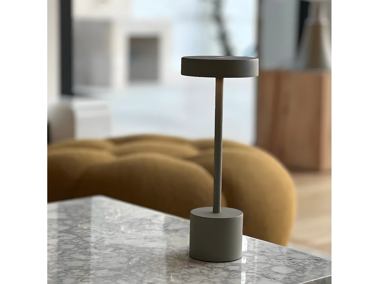 Lampe de table sans fil touch ROBY Gris Aluminium