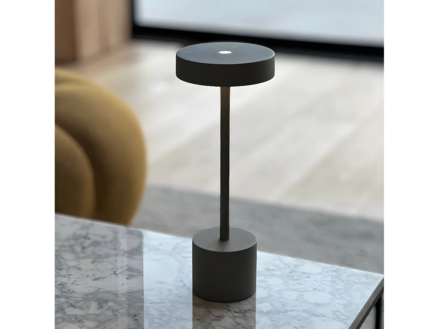 Lampe de table sans fil touch ROBY Gris Aluminium