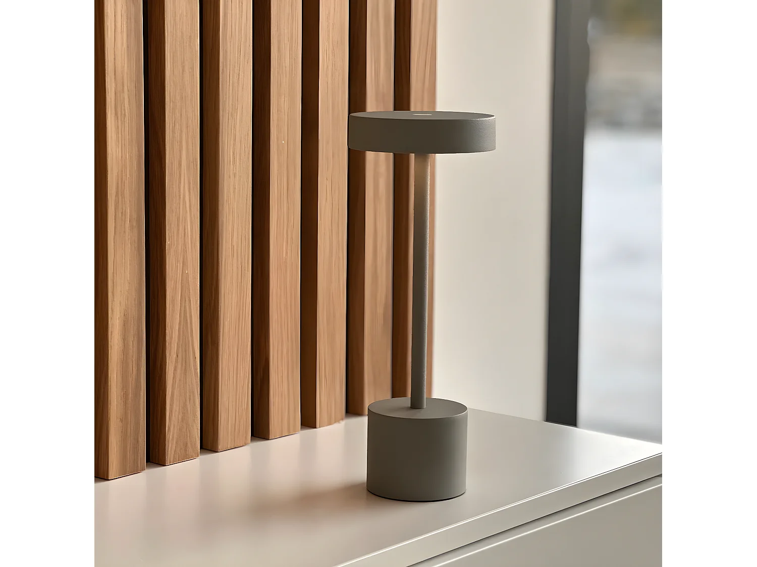 Lampe de table sans fil touch ROBY Gris Aluminium