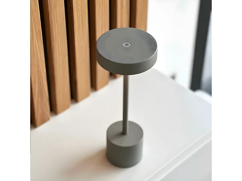Lampe de table sans fil ROBY Gris clair H30cm