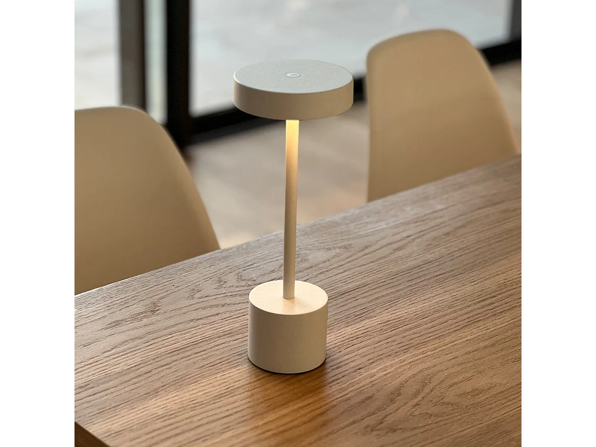 Lampe de table sans fil ROBY Blanc Aluminium